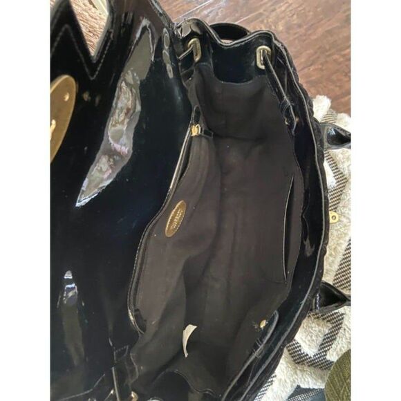 Mulberry for Target Black Quilted Velvet/Patent Weekend Travel Tote/Sachel - Picture 6 of 6